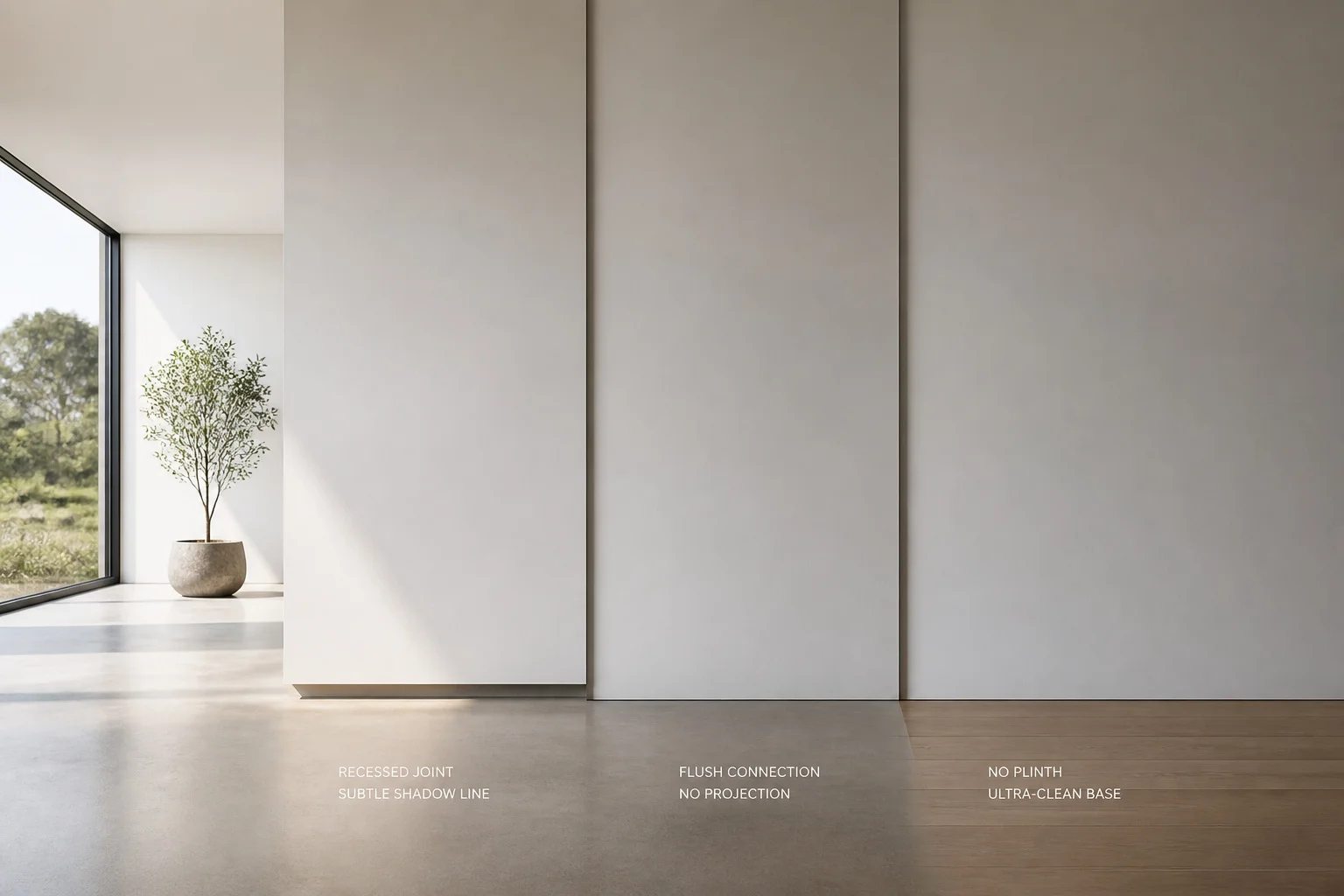 Transitions de plinthe minimalistes modernes