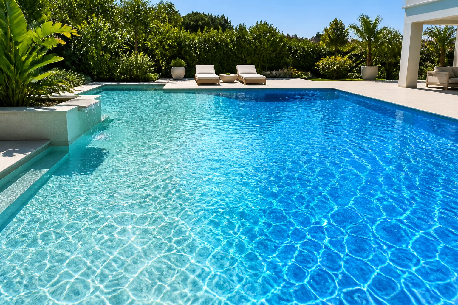 Piscine moderne eau cristalline et douce