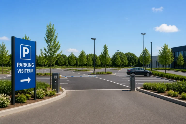 Parking visiteur moderne et bien entretenu