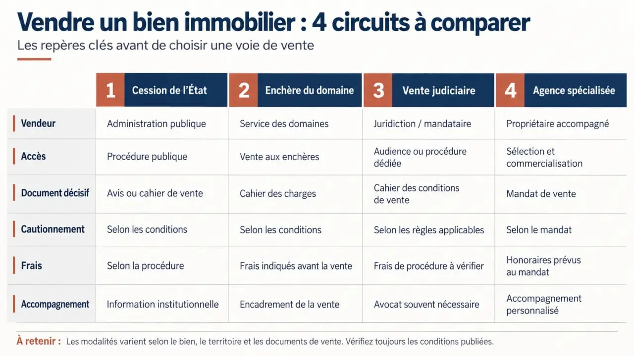 Ventes immobilières de domaines : comparaison des circuits de vente