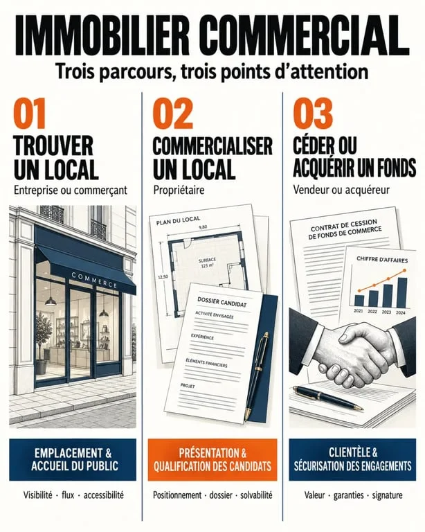 Point de vente immobilier : les trois parcours de l’immobilier commercial