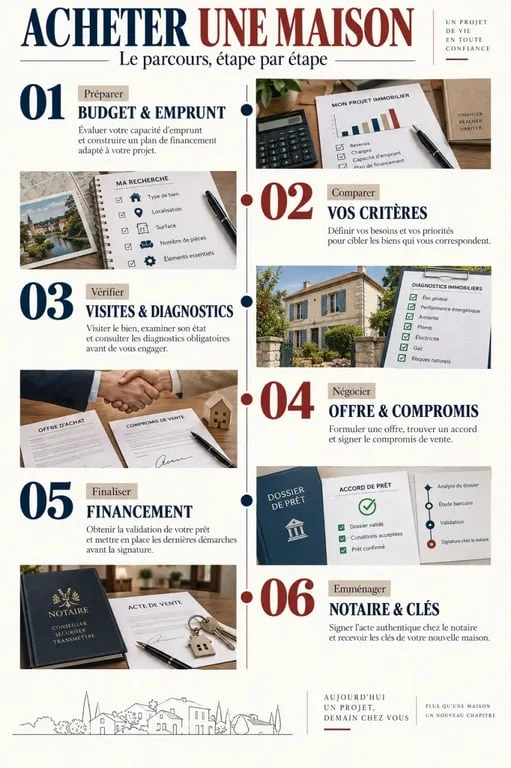 Étapes pour acheter une maison, du budget à la remise des clés