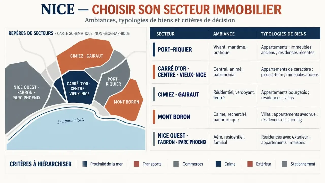 Infographie sur l'immobilier à Nice et les quartiers niçois selon les projets immobiliers